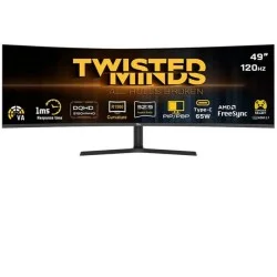 Twisted Minds 49" DQHD, 1ms,120Hz VA Panel, Speakers Curved Monitor&raquo;Gaming Monitor _ Black